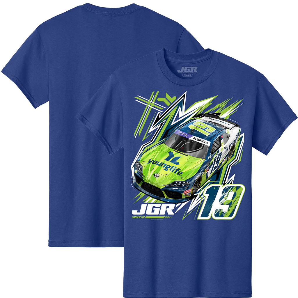 【G-Rap】Young Life Aric Almirola #19 Young Life Metro Blue Car Tee – Joe Gibbs Racing