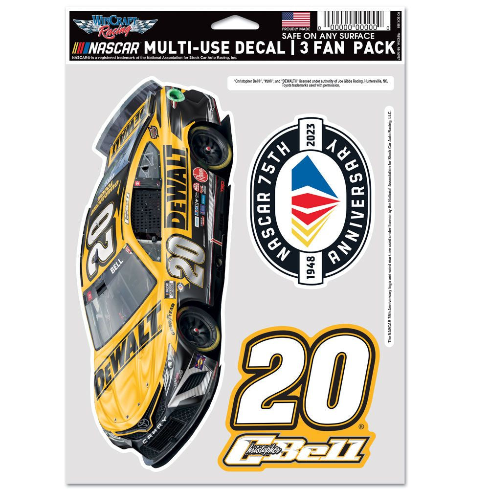 Christopher Bell 2023  3 Fan Pack Multi Use Decal