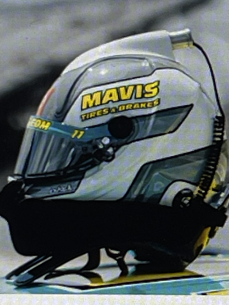 Denny Hamlin AUTOGRAPHED 2023 Mavis Tires & Brakes Replica Mini Size Helmet