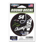 Ty Gibbs #54 2022 NASCAR Xfinity Series Champion Round Decal 3"