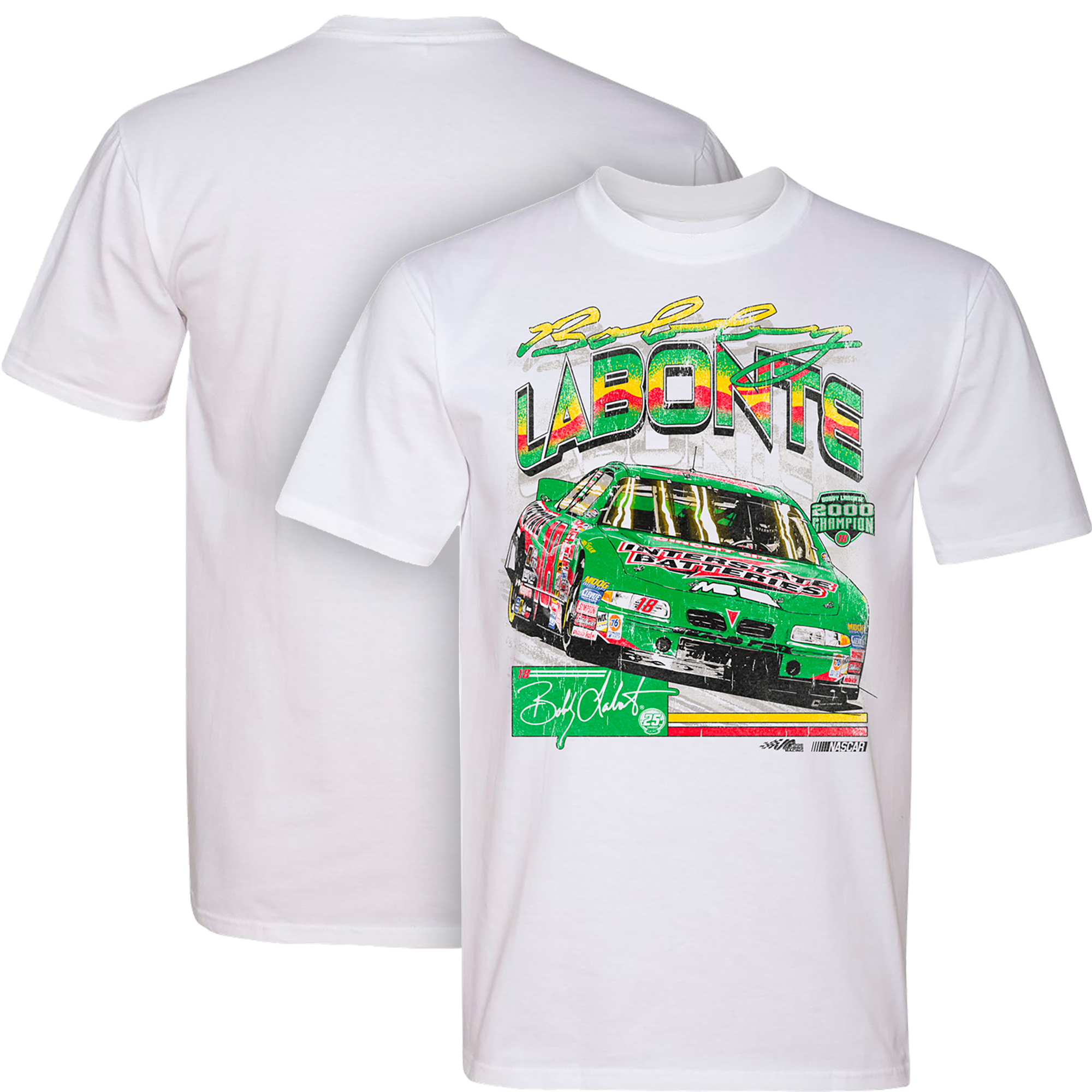 Bobby Labonte #18 Interstate White 1-spot Washed Out Tee – Joe