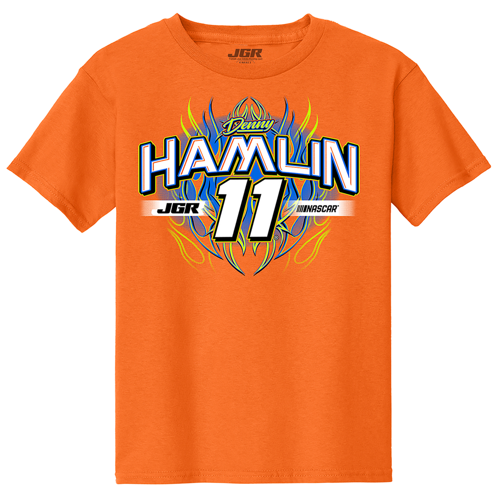 Denny Hamlin #11 YOUTH Neon Orange Tee