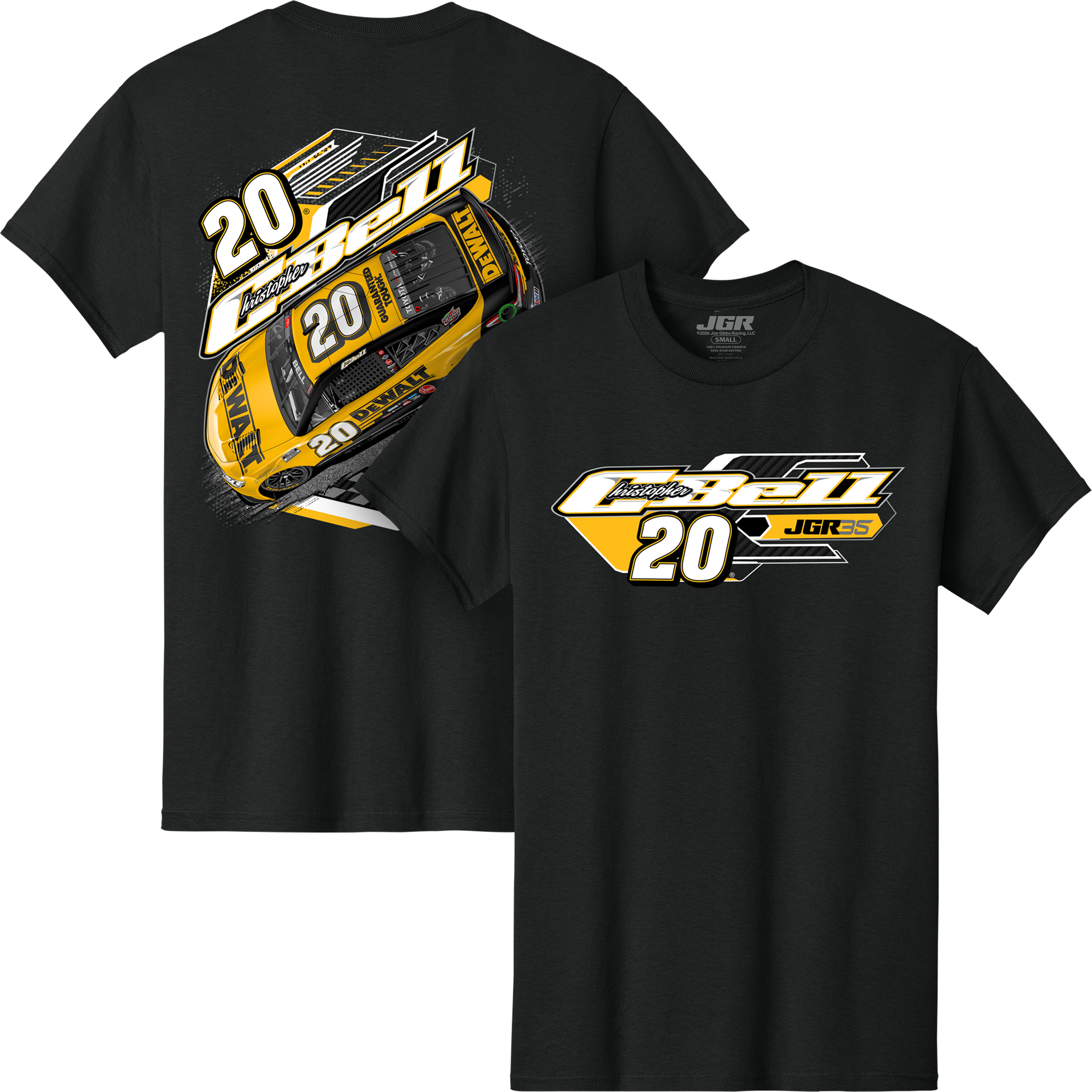 2026 Christopher Bell DeWalt Black 2-Spot Car Tee – Joe Gibbs
