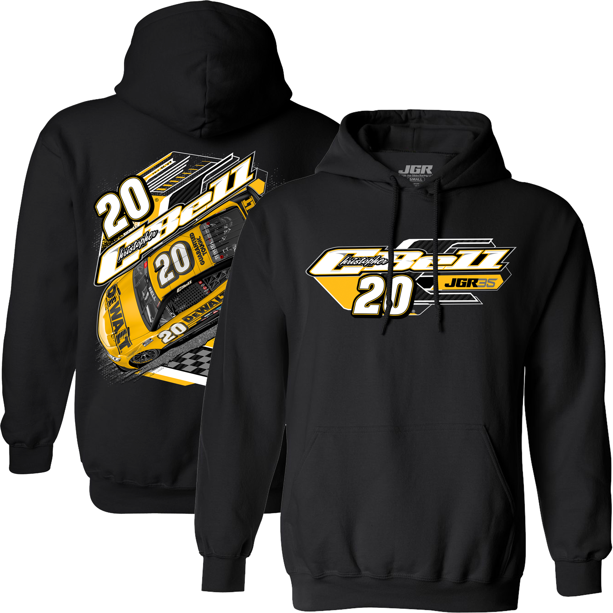 2026 Christopher Bell DeWalt Black 2-Spot Car Hoodie – Joe Gibbs