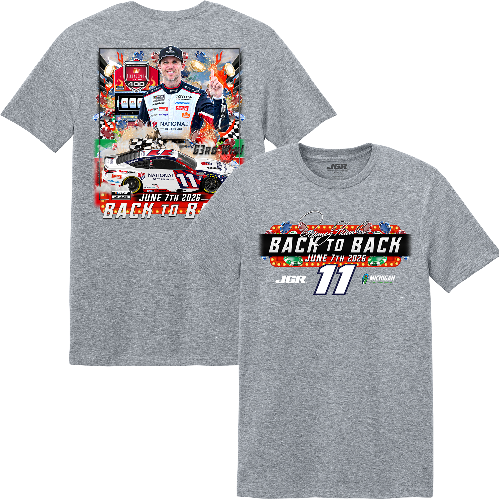 Denny Hamlin 2026 Michigan Win Tee – Joe Gibbs Racing Store