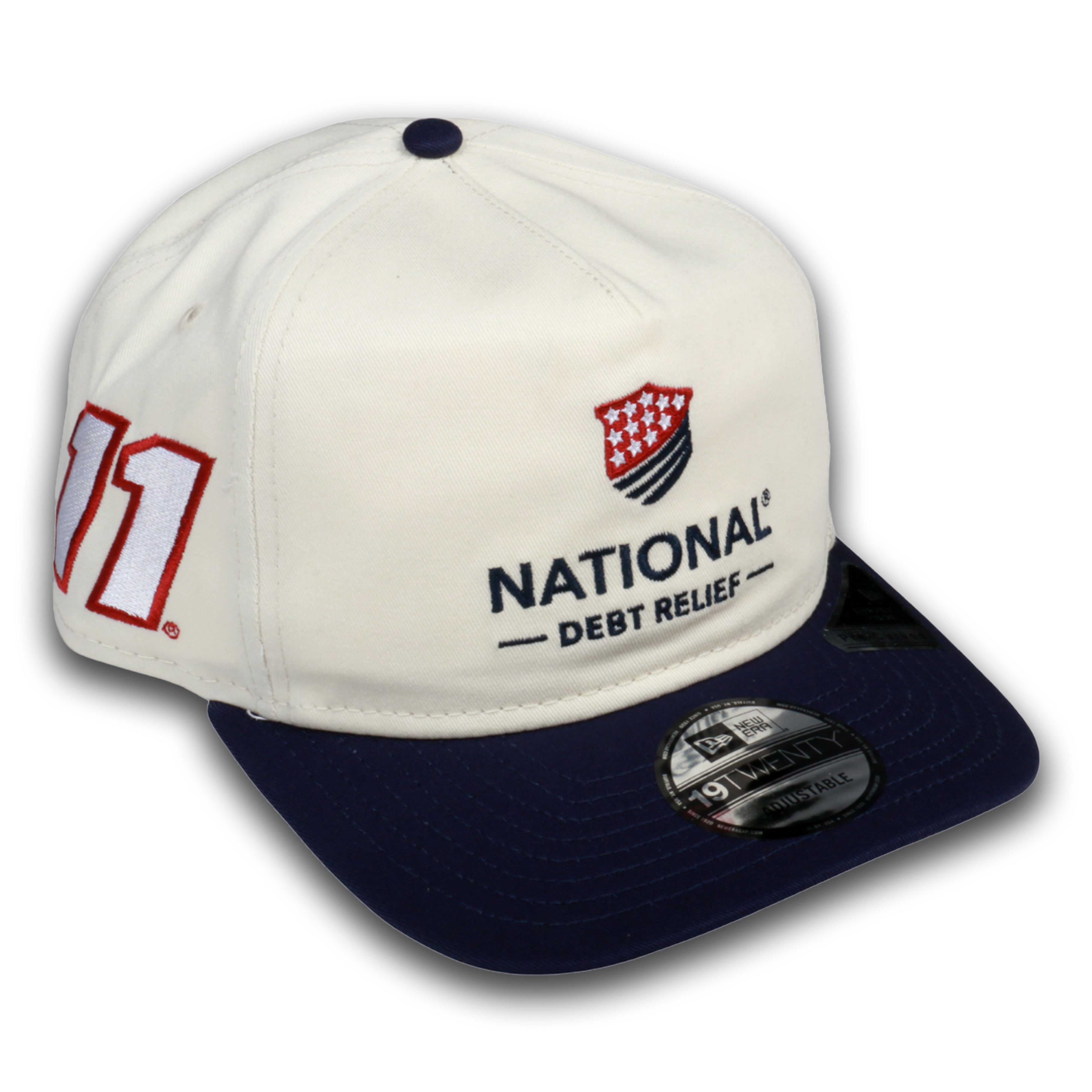 2026 Denny Hamlin National Debt Relief LTNAVCRM 1920 Sponsor Hat