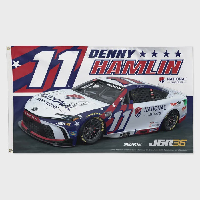 Denny Hamlin 2026 #11 National Debt Relief Deluxe 3' x 5' Flag 1
