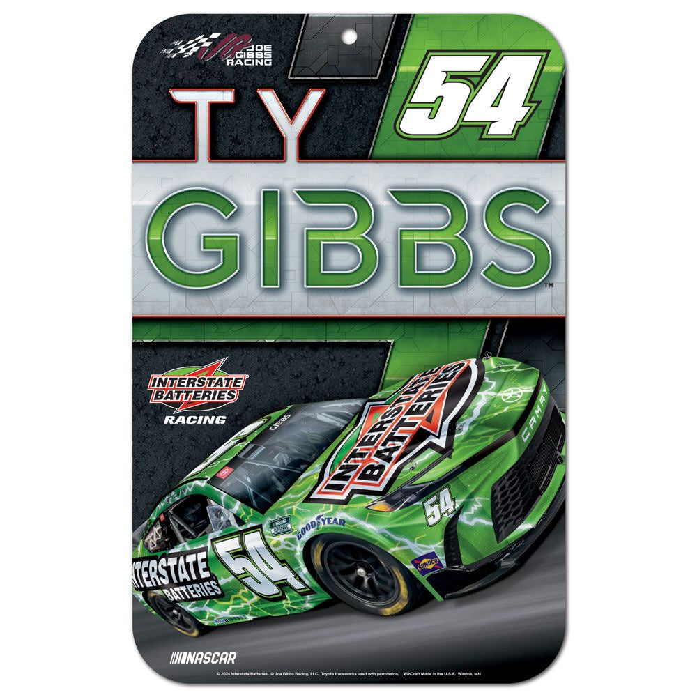 Ty Gibbs No. 54  Plastic Sign 11" x 17
