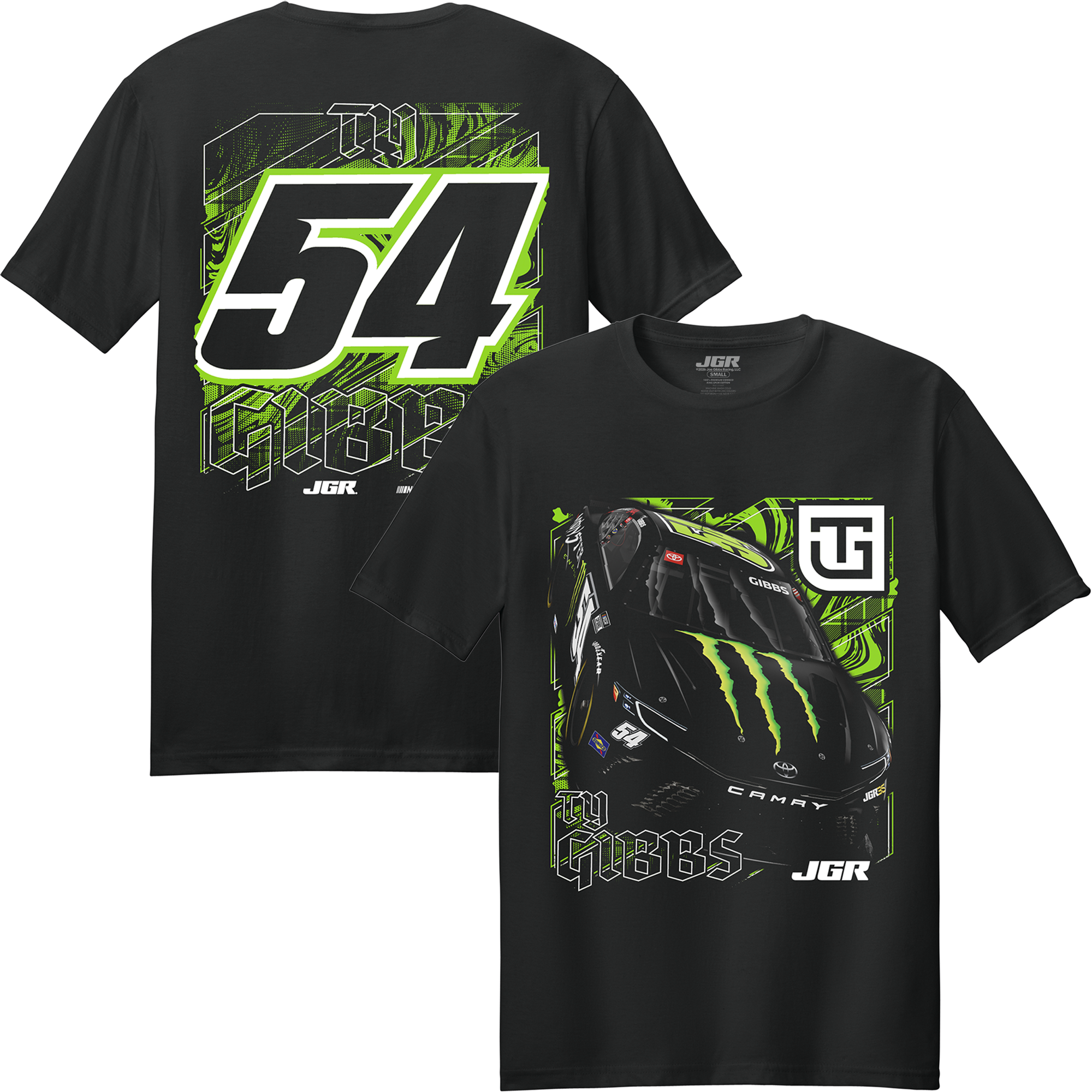Ty Gibbs TG54 2026 Monster Blk Car Tee – Joe Gibbs Racing Store