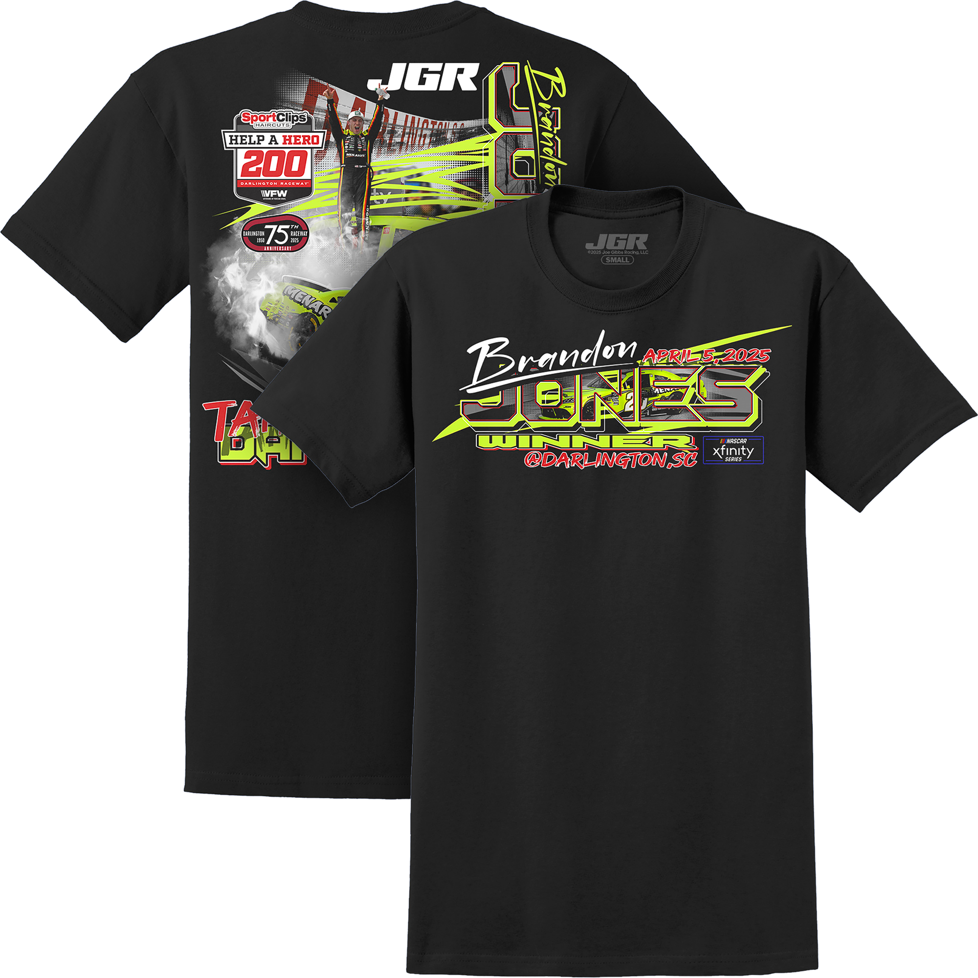 Brandon Jones #20 Darlington Win Tee – Joe Gibbs Racing Store