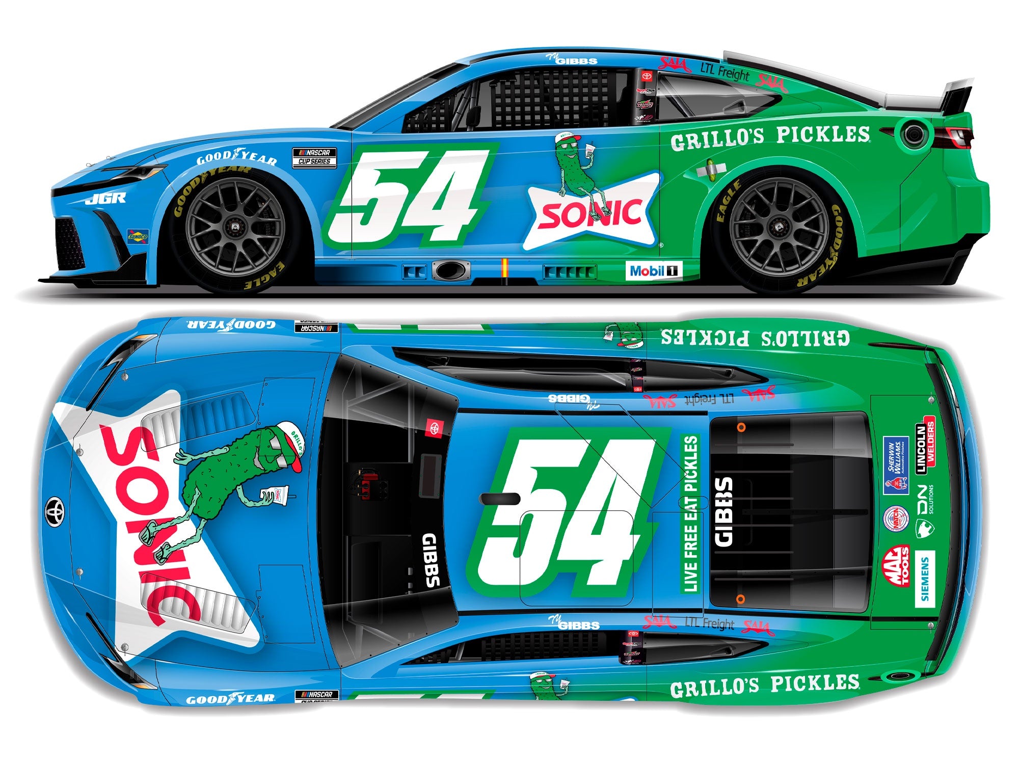 超鬼レア G-RAP Fatal Instinct DIPPIN 12インチ 2025 1:64 Ty Gibbs No. 54 Sonic Grillo's Diecast – Joe Gibbs