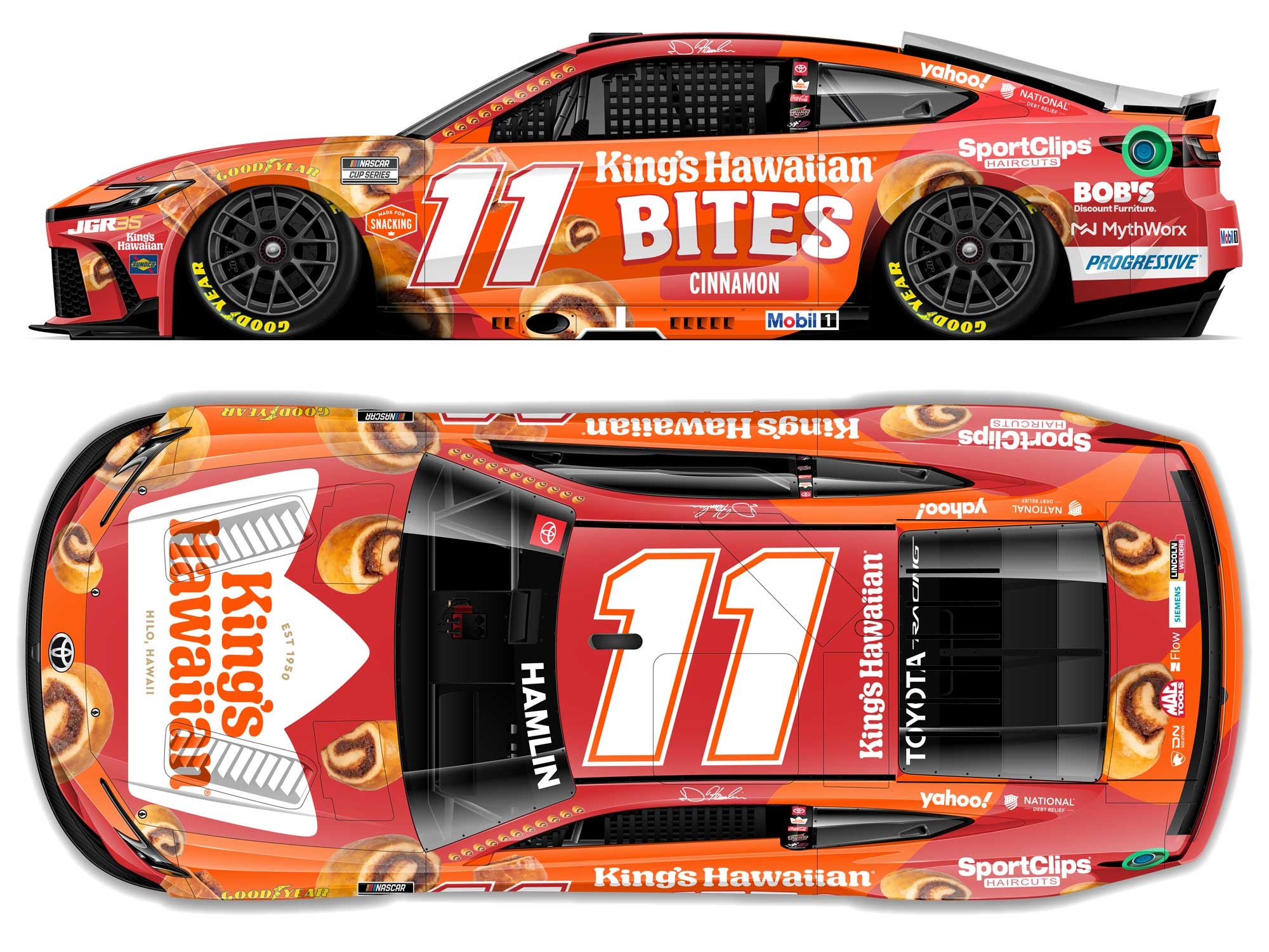 ジニー・キム 海辺のチューリップ ダイヤモンド・スクリーニング 2026 1:24 Denny Hamlin No 11 King's Hawaiian Cinnamon Bites – Joe