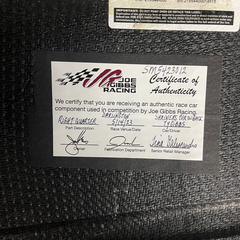Ty Gibbs  Shriners Children's Throwback Right Quarter - Darlington Race 5/14/23