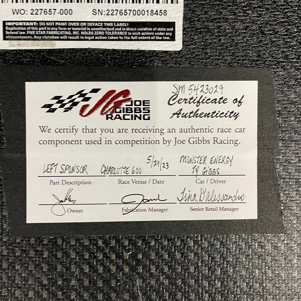 Ty Gibbs Monster Energy - Left Sponsor- Charlotte 600 5/29/23