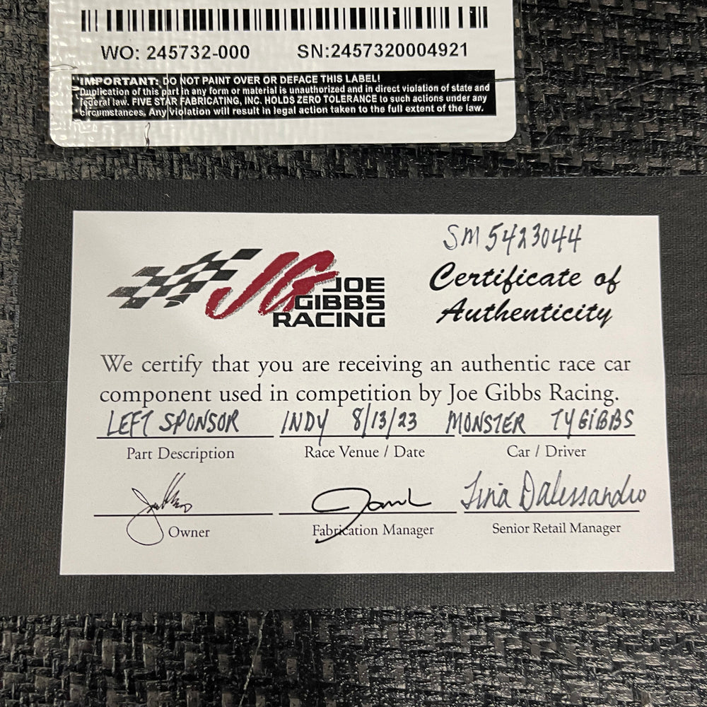 Ty Gibbs Monster Energy - Left Sponsor- Indy 8/13/23