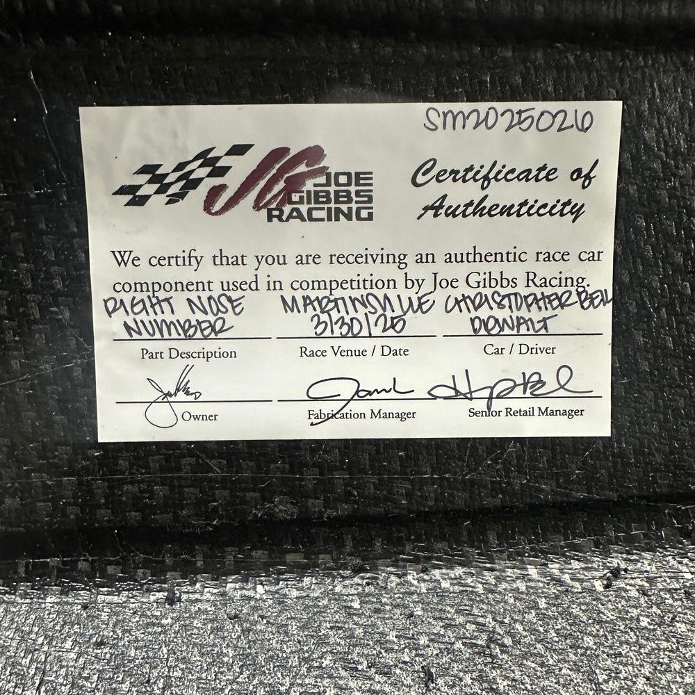 Christopher Bell Right Nose Number - Martinsville 3/30/25