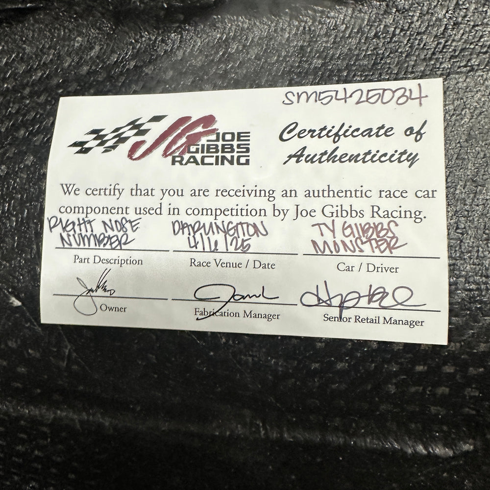 Ty Gibbs Right Nose Number - Darlington 4/6/25