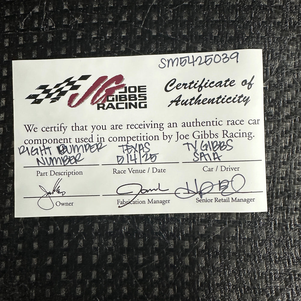 Ty Gibbs Right Bumper Number - Texas 5/4/25