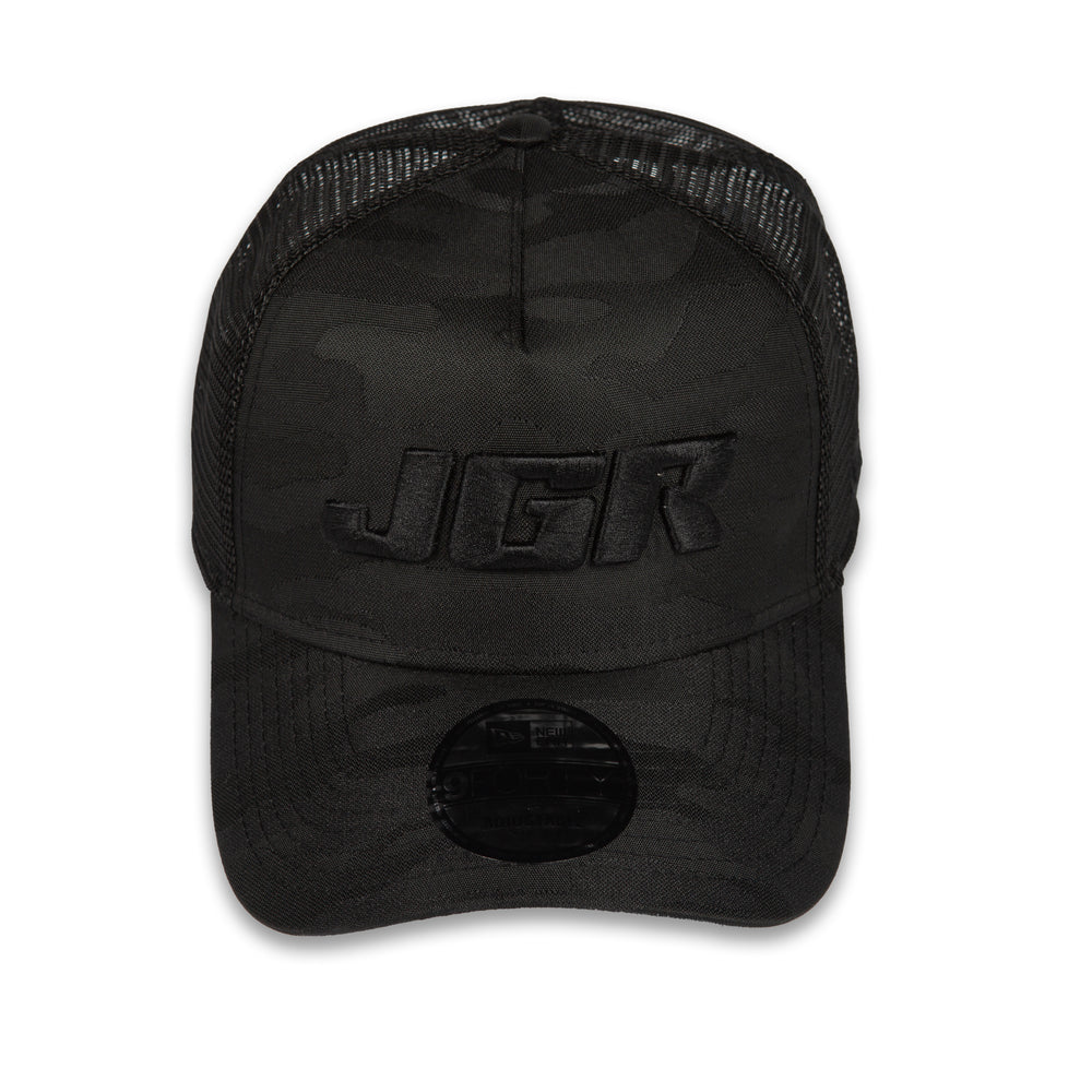 JGR New Era 940AF Black Camo Trucker Hat