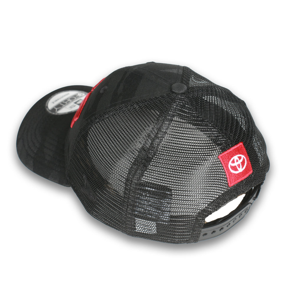JGR -Toyota Team New Era 940 Black Camo Trucker w/ Burgundy JGR