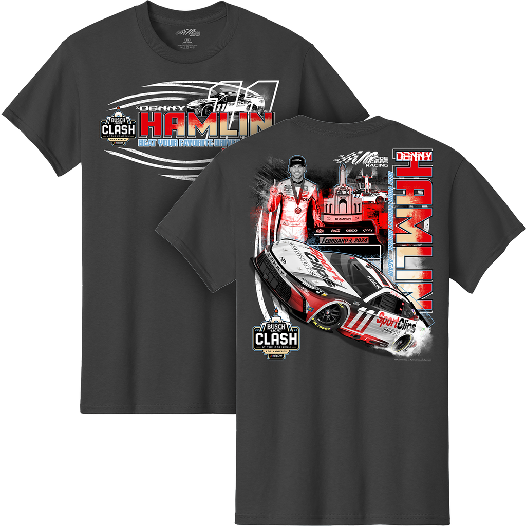 Denny Hamlin LA Clash Sport Clips Win Tee Joe Gibbs Racing Store