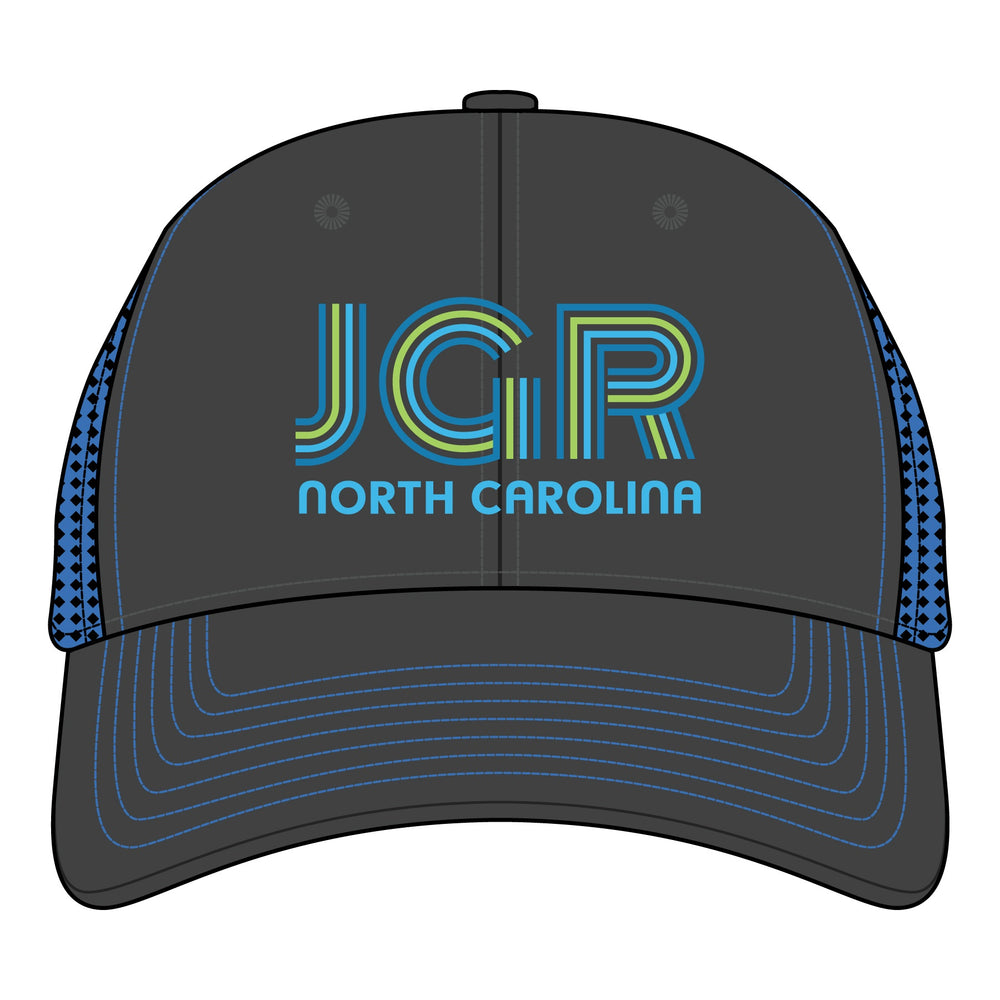 JGR Dk Gry/ Neon Blue Youth Sideline Mesh Hat