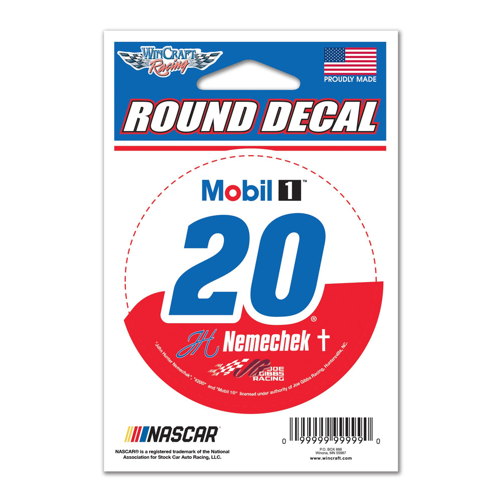 John Hunter Nemechek Mobil 1 3x3 Round Vinyl Decal