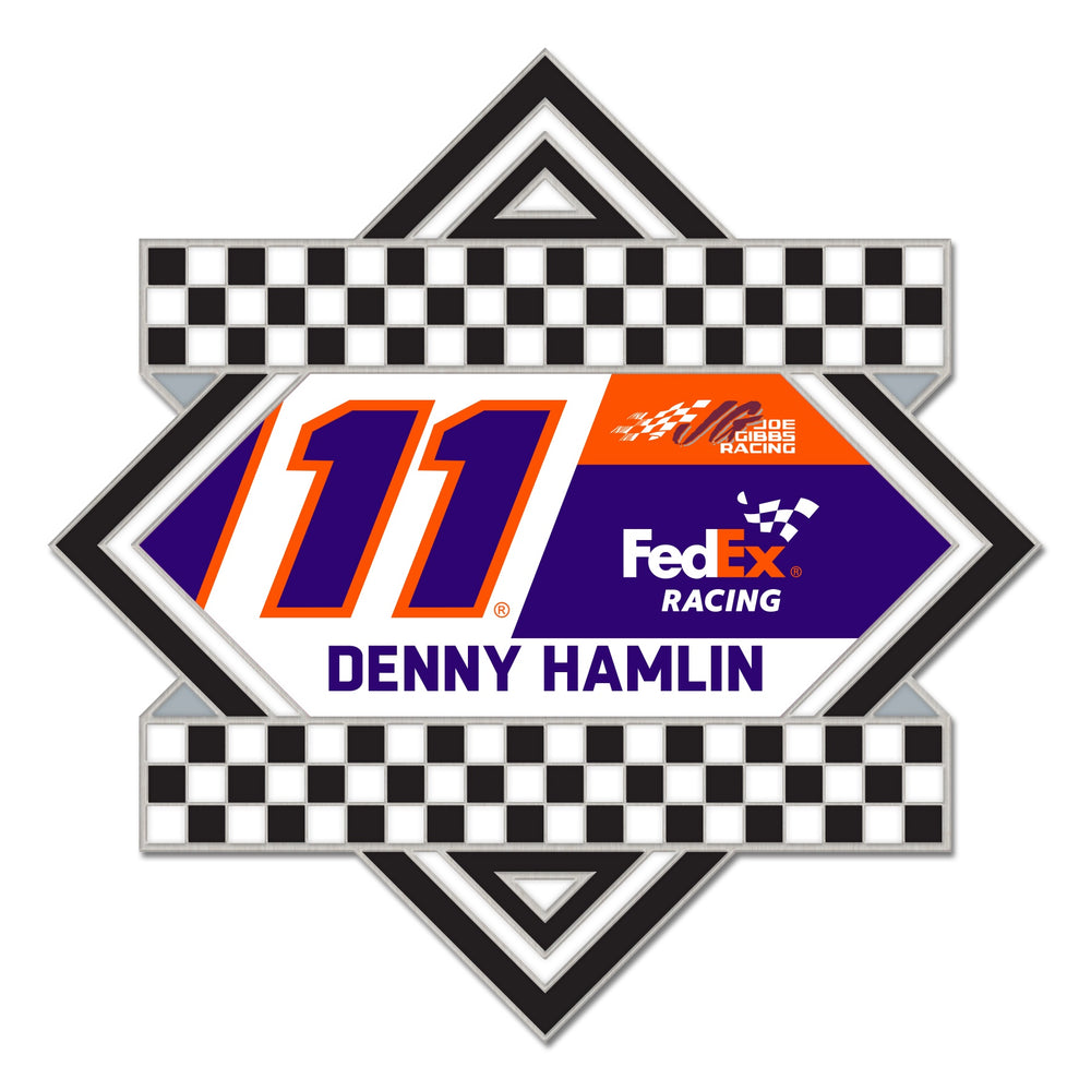 Denny Hamlin No. 11 Collector Pin - Checkers