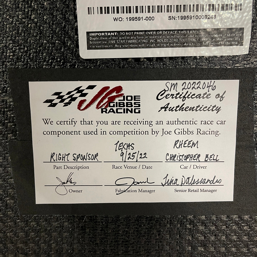 Christopher Bell Sheetmetal - Right Sponsor Texas